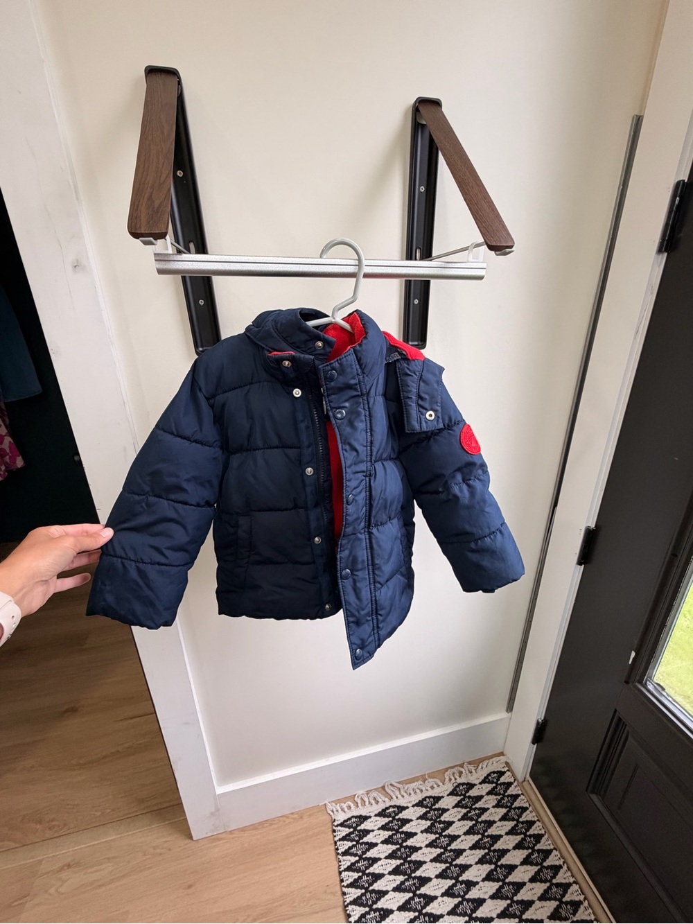 Baby Gap Navy Puffer Kids Jacket with Red Lining